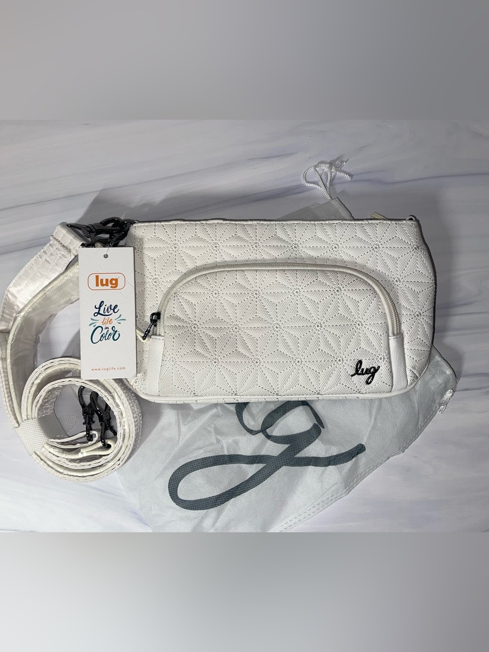 Lug Matte Luxe Vegan Leather Flyer crossbody / shoulder bag / belt bag NEW